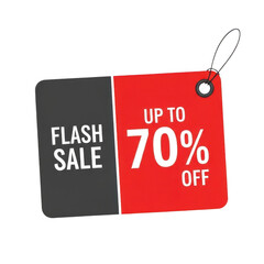 Flash sale up to seventy percent off discount tag