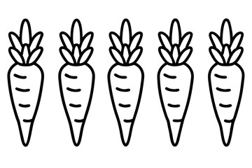 One-Line Carrot Icons Vector Art Bundle