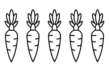One-Line Carrot Icons Vector Art Bundle