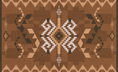 Geometric Tribal-inspired seamless pattern featuring geometric motifs in warm  tones