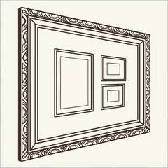 Art Gallery Frame  Vector AI Line Art for Creative Heritage and Cultural Projects