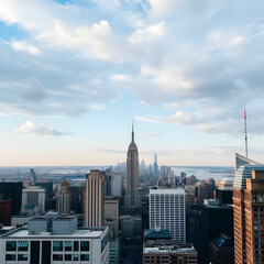 High angle view of buildings in city against sky