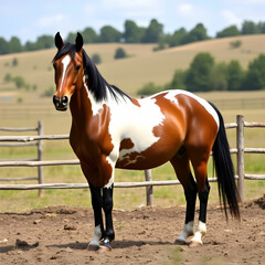 Horse standing in ranch