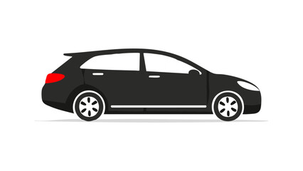 Fototapeta premium Set of vehicle silhouette icon vectors including cars, trucks, vans, buses, and transport icons in flat minimal style for automotive infographics, delivery apps, and travel illustrations