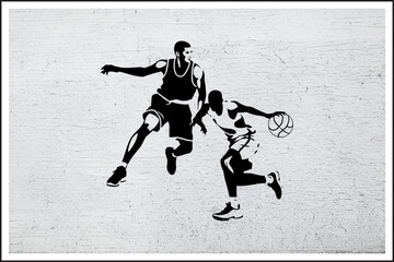 The Fast Break Encounter,
Defender's Pressure, Dribbler’s Focus,
Intensity on the Hardwood,
Momentum on the Court,