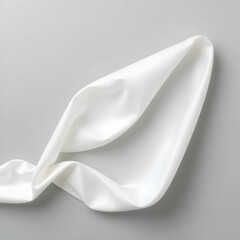 Smooth elegant transparent white cloth separated on gray background