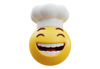Isolated Smiling Chef Emoji with Chef's Hat