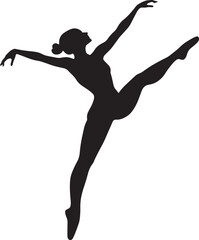 Ballet Extension A black silhouette vector of a dancer executing with flowing arms.