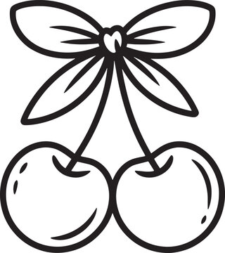 charry hanging with leaf line art design stock photos premium quality