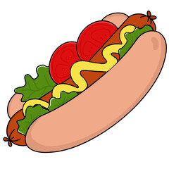 hot dog with mustard