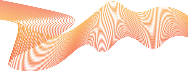 Vibrant Flowing Orange Lines Forming Dynamic Wave Pattern on a White Background – Abstract Vector Illustration