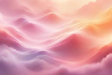 Obraz premium Gradient pink, lavender, yellow blurry background with high rising waves