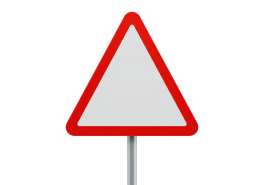 Isolated Blank Red Bordered Triangle Warning Sign