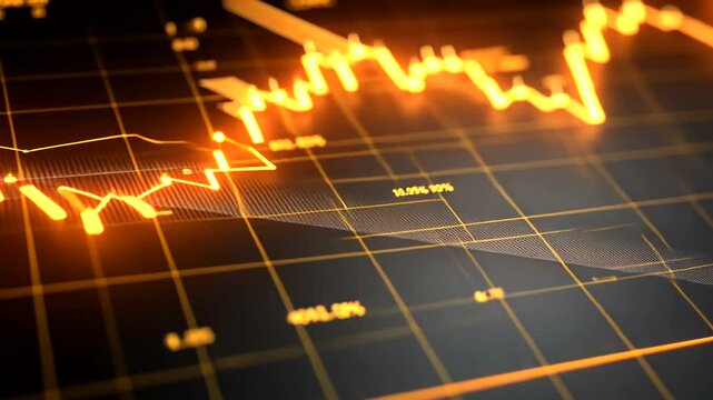 Stock Market Financial Chart with Fluctuating Prices and Economic Analysis Visualization