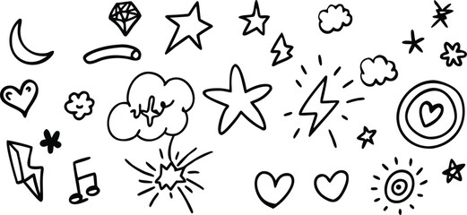 Naklejka premium Set of floral vector elements and decorative design icons