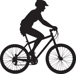 Obraz premium Casual Rider A person cycling upright, relaxed posture, hands lightly gripping handlebars. full length silhouette black vector illustration