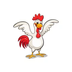 Fotobehang Boerderij Happy cartoon chicken. Vector clip art illustration with simple gradients. All in a single layer.  © chysakibahmed
