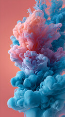 Obraz premium Colorful smoke billowing upward in waves creating a surreal and artistic atmosphere of abstract beauty