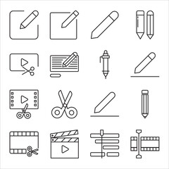 editable set of web icons in line style. editable template, editable design, editable text and editable vector. Vector illustration