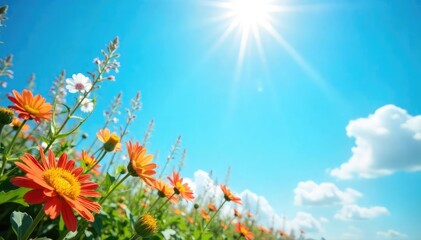 Vibrant Summer Sky Cloudless Blue Sunshine Background for Travel, Weather, and Optimistic Projects