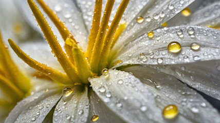 yellow flower with water drops