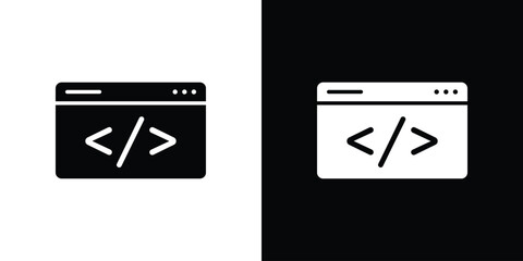 Web Code icon symbol. Simple, flat design for web and mobile app
