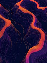 Abstract landscape with flowing lines