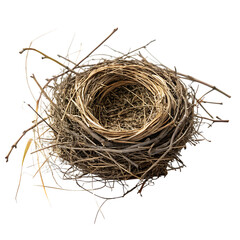 Obraz premium A small bird's nest containing three small blue eggs, a symbol of new life, isolated on a transparent background png
