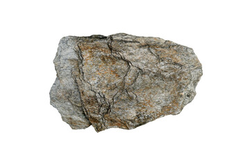 Schist stone isolated on white background. schist is a metamorphic rock that is made mostly of mica...