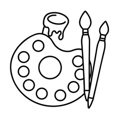 Flat Style Color Palette Art Tool Icon