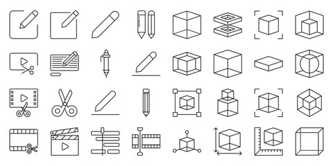 Customizable Isometric Design Collection set of web icons in line style. customizable isometric, isometric design, editable isometric and isometric vector. Vector illustration