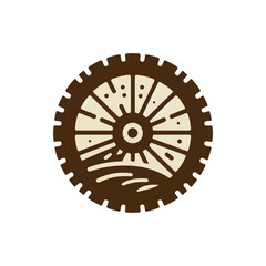 A close-up view of a rugged tire showcasing its intricate tread pattern against a plain background