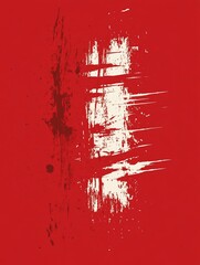 Abstract Red and White Brushstrokes