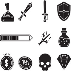 Music icons set vector illustration featuring symbols of instruments and tools