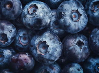 closeup of organic blueberries
