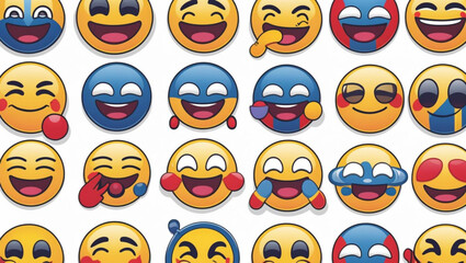 Variety of Laughing Emoji Faces