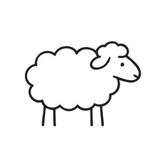 Minimalist Sheep Illustration A Simple and Clean Black and White Drawing of a Sheep simple