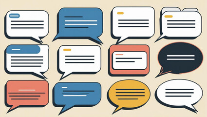 Colorful Chat Bubbles Collection – Vector Speech Balloon Icons