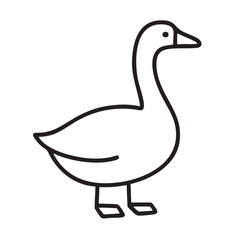 Simple Line Drawing of a Goose Elegant Bird Illustration for Educational or Decorative Purposes Minimalist Design