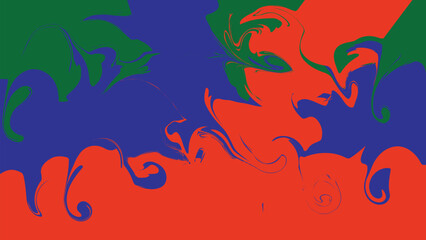 Abstract floral vector pattern with colorful splashes and tribal dragon flames