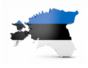 Estonia 3d country, on a white background