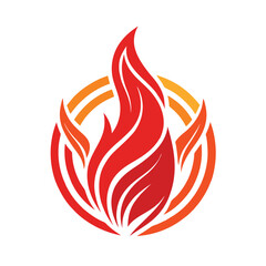 Fire flame Icon logo Vector Design on white background