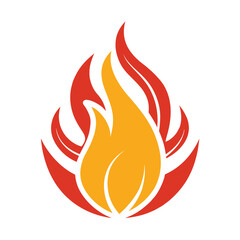 Fire flame Icon logo Vector Design on white background