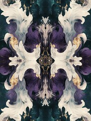 Abstract symmetrical floral pattern