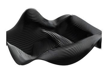 Abstract black wave design 3D render art