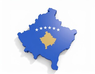 Fototapeta premium Kosovo 3d country, on a white background