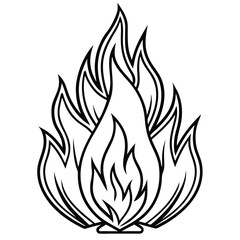 fire vector  line art on white background