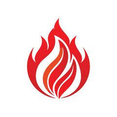 Fire flame Icon logo Vector Design on white background