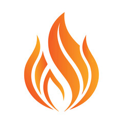Fire flame Icon logo Vector Design on white background