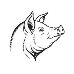 pig head silhouette vector art